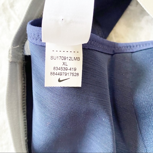 NIKE Sports Bra Navy Blue Gray XL NEW - Picture 6 of 7